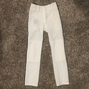 Mizuno Youth Boys Baseball Pants White w/Navy Piping Sz Youth Small